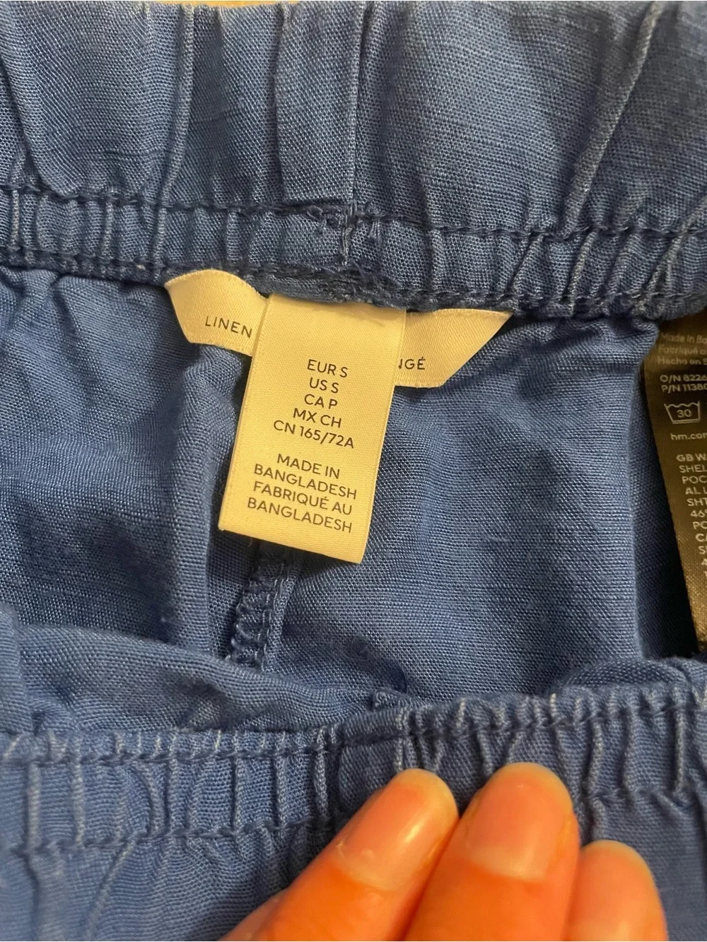 Women’s blue linen Relaxed Drawstring Pants